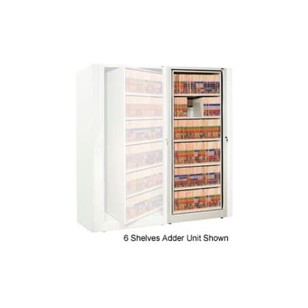 Datum Filing Systems Rotary File Cabinet Adder Unit, Legal, 4 Shelves, Bone White XLG-A5-T15